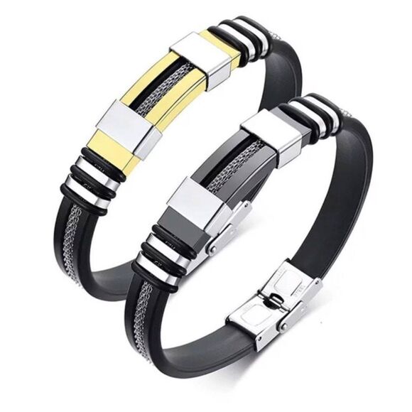 💎OS04 👫.Gorgeous Unisex Stainless Steel & Titanium Healing Bracelet - Picture 9 of 17